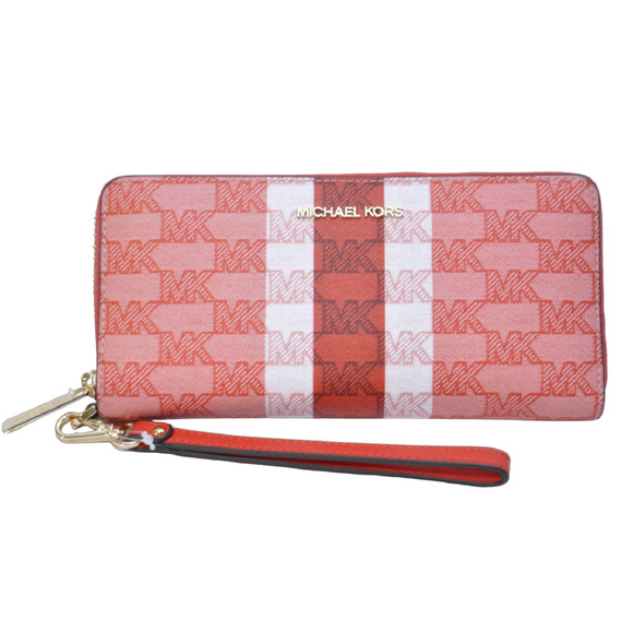 Michael Kors Jet Set Travel Large Continental Zip-Around Wallet Wristlet RED Nwt